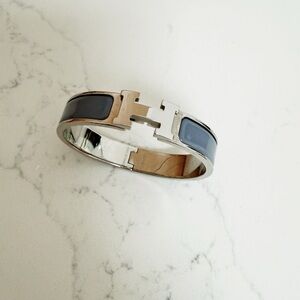 Stylish Silver and Black Men's Bracelet